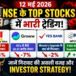 NSE top traded stocks on 12 May 2026 including Vodafone Idea, Groww, YES Bank and HFCL amid heavy market selling