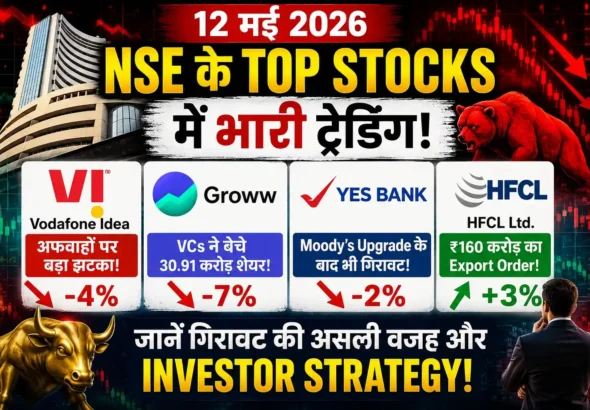 NSE top traded stocks on 12 May 2026 including Vodafone Idea, Groww, YES Bank and HFCL amid heavy market selling