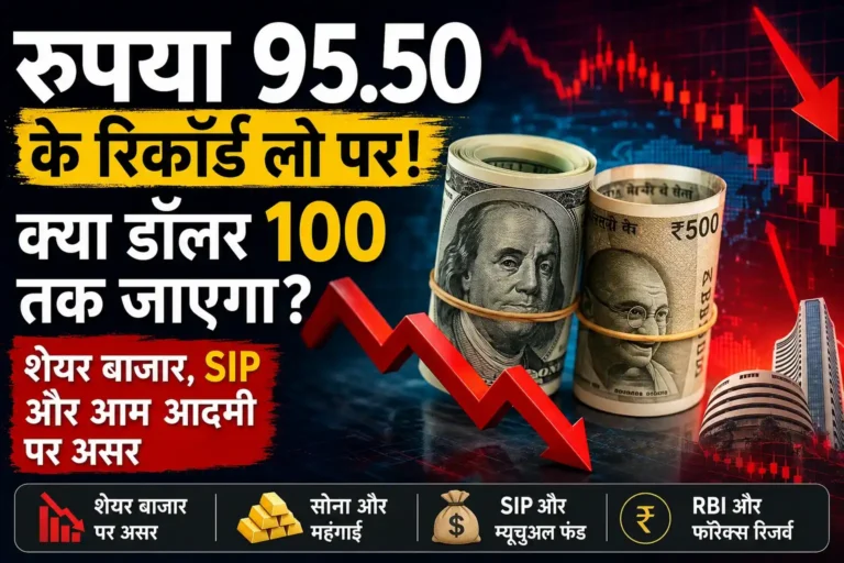 Rupee falls to 95.50 against Dollar with stock market crash background and SIP impact