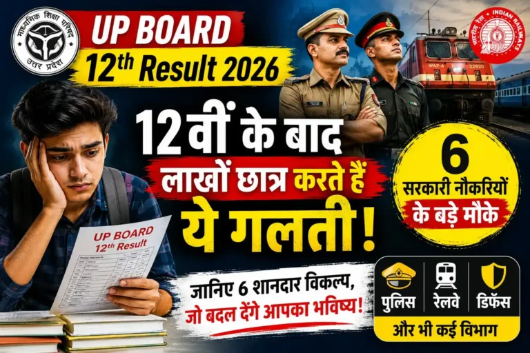 UP Board 12th Result 2026 के बाद 12वीं पास छात्रों के लिए 6 सरकारी नौकरी विकल्प
